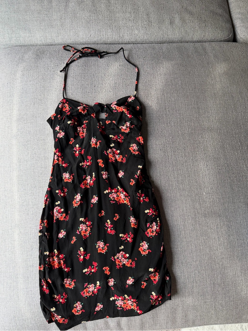Black Floral Halter Sundress
